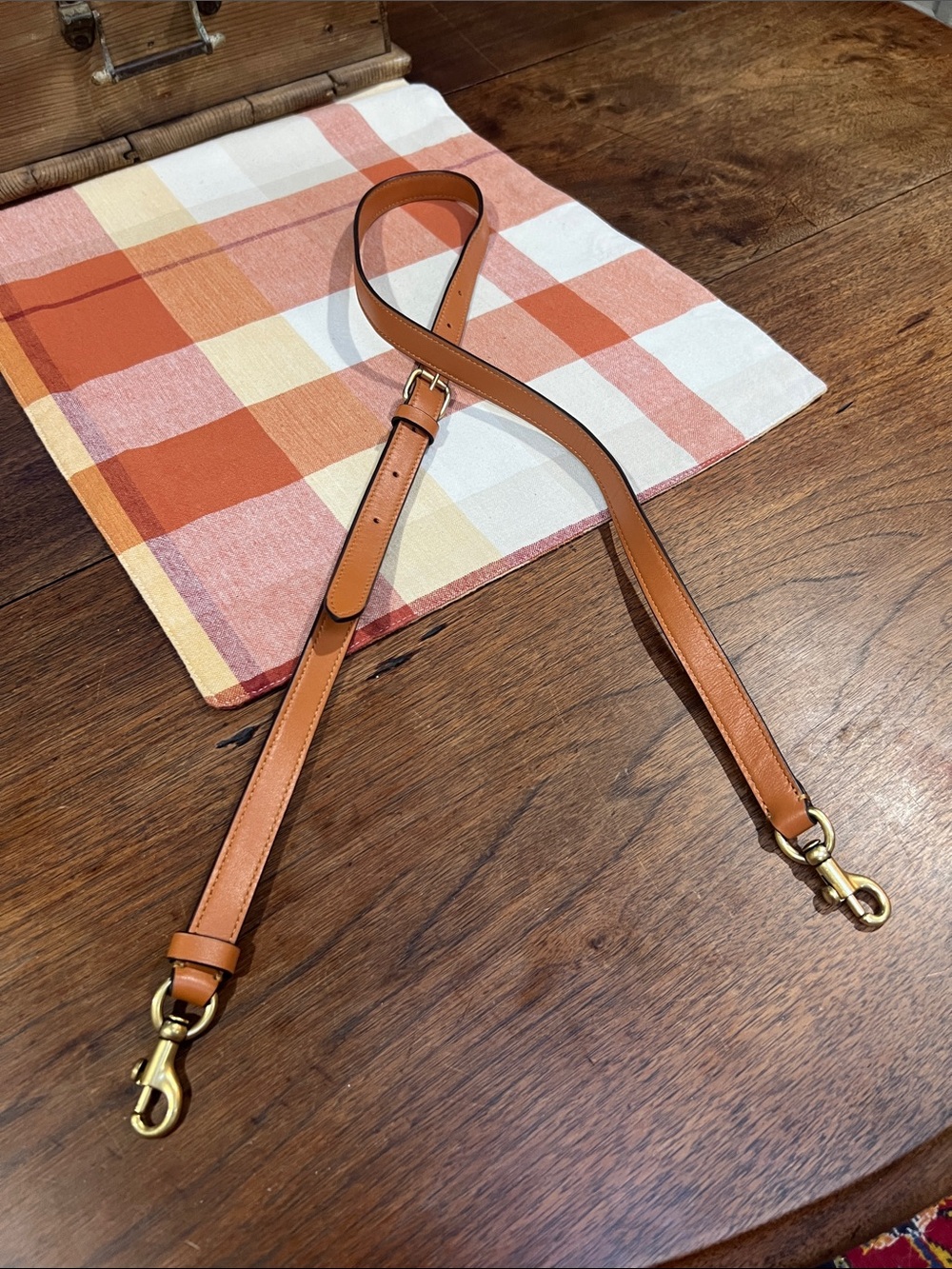 Coach Leather Crossbody Strap with Gold Hardware